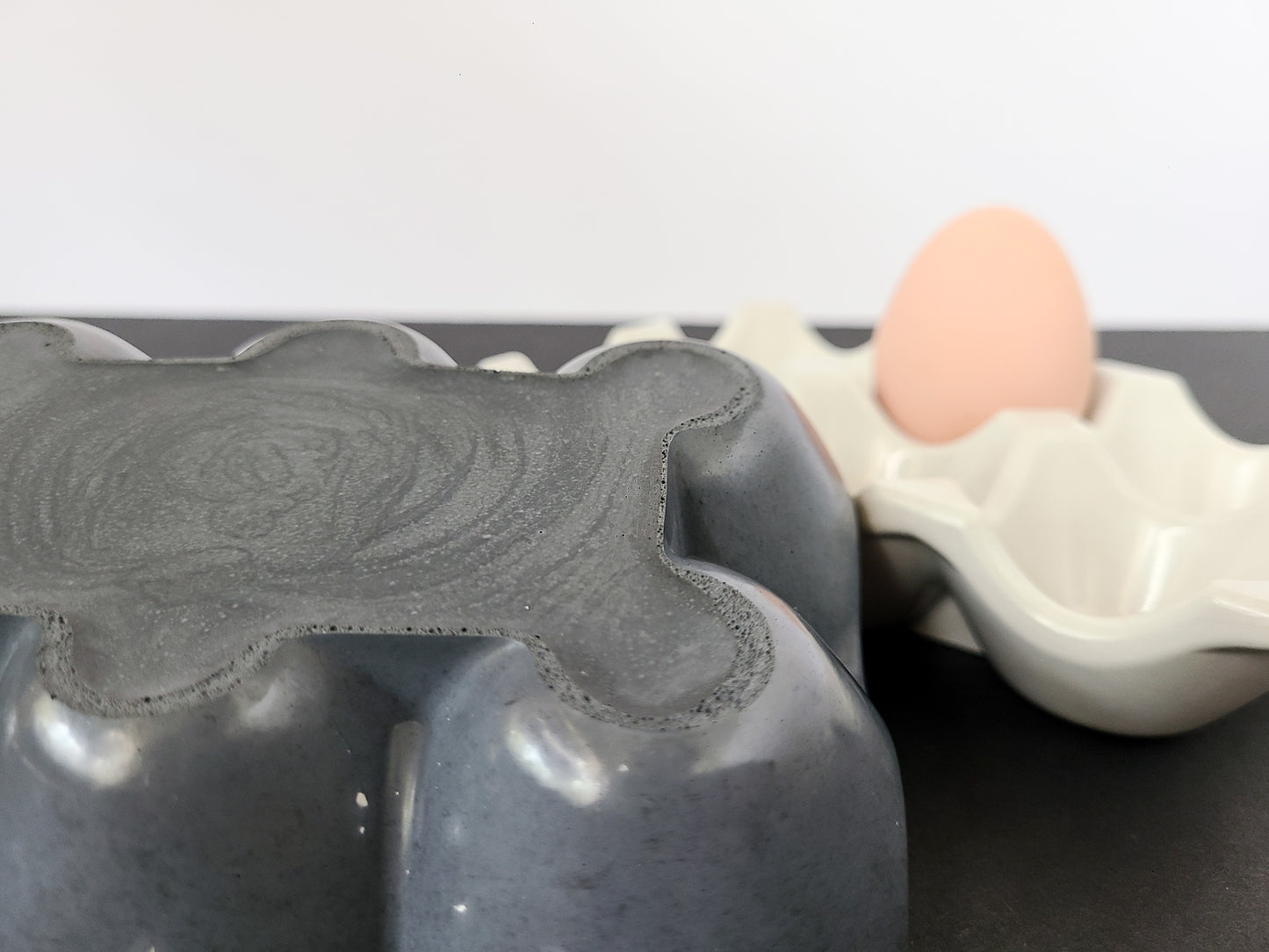 black concrete egg tray