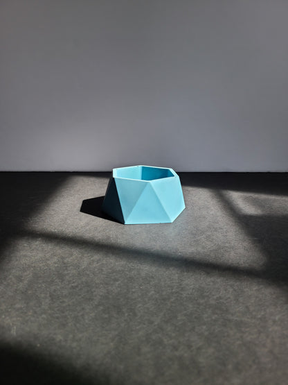 blue hexagon pot